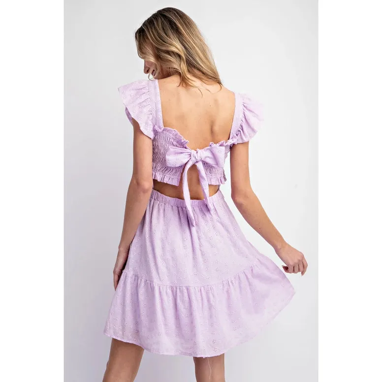 Evie Eyelet Ruffle Mini Dress