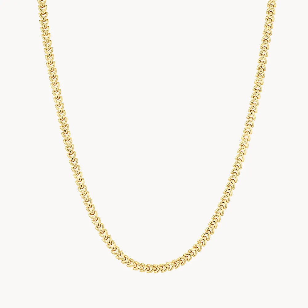 Fishtail Chain Necklace in Gold