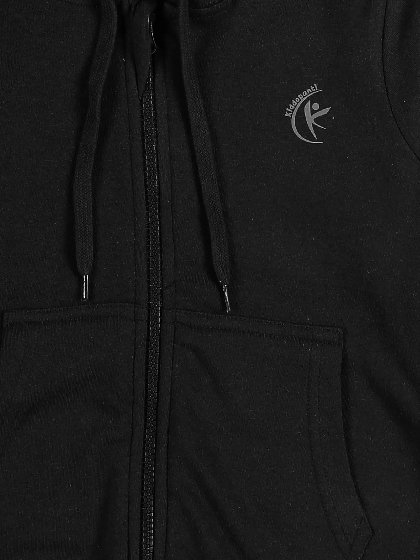 Fleece Solid Zip Front Open Hooded Sweatshirt  & Track Pant Set