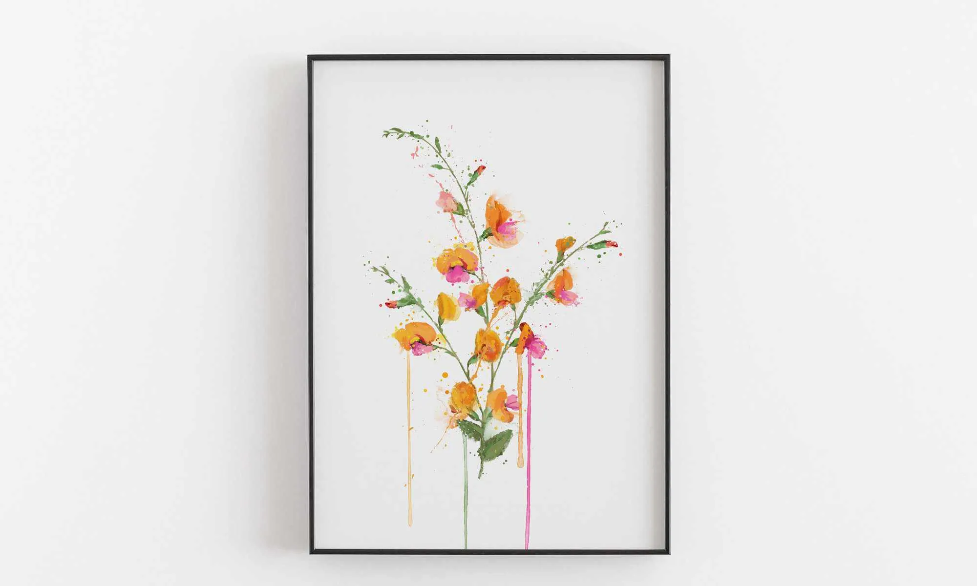 Flower Wall Art Print 'Flame Pea'