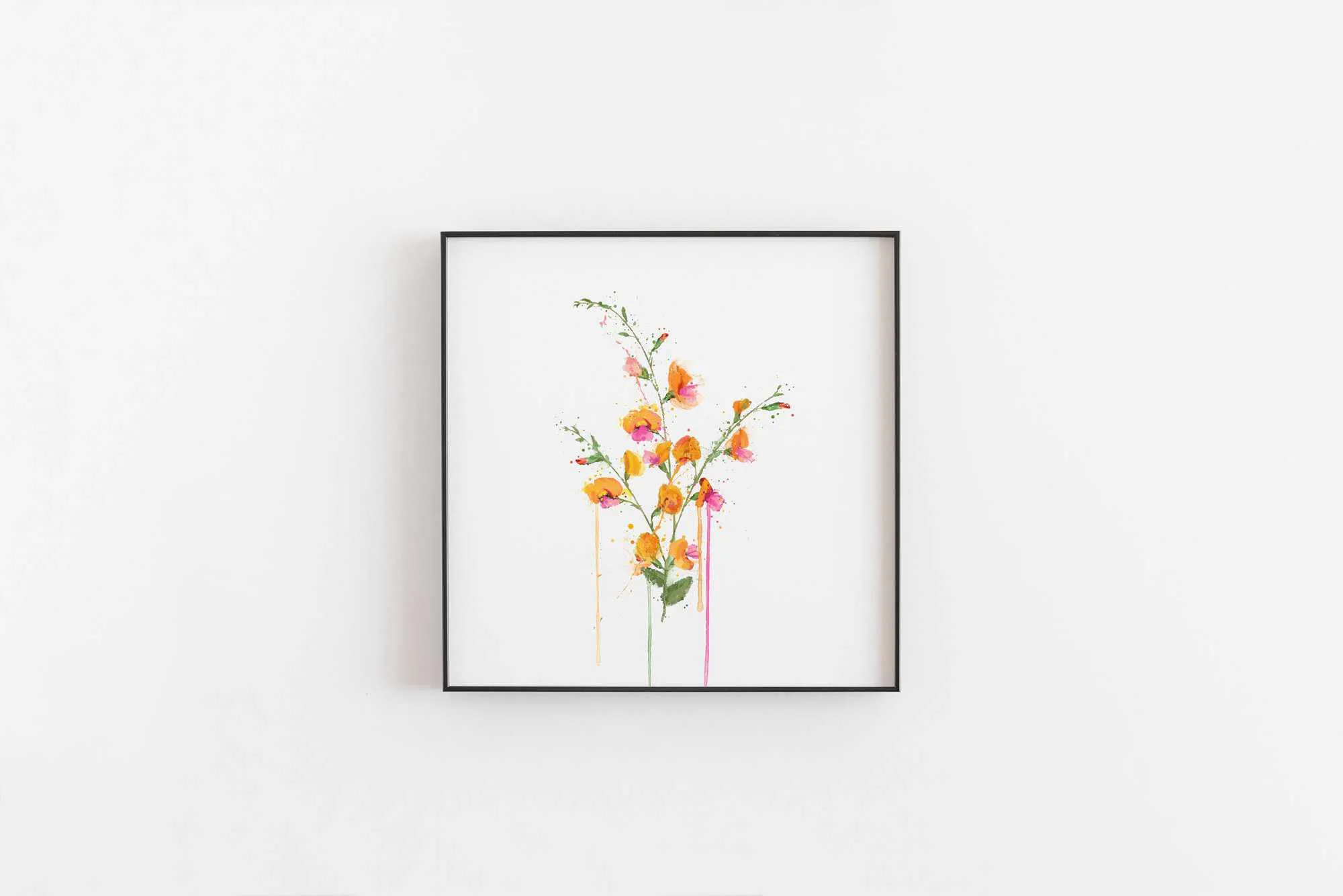 Flower Wall Art Print 'Flame Pea'