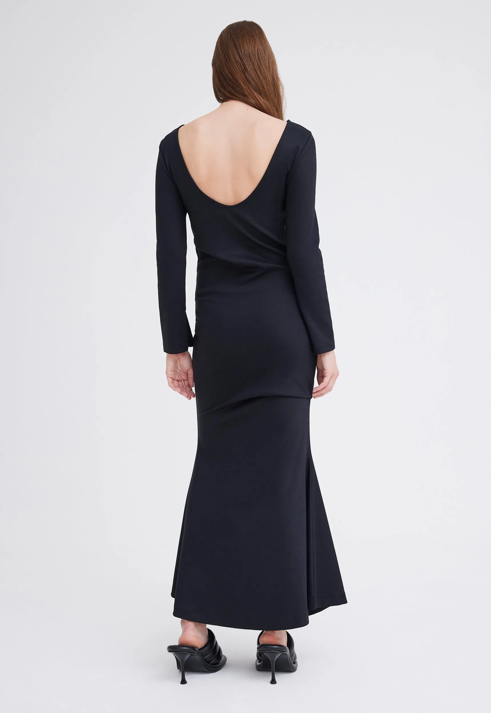 Flux Wool Maxi Dress - Black