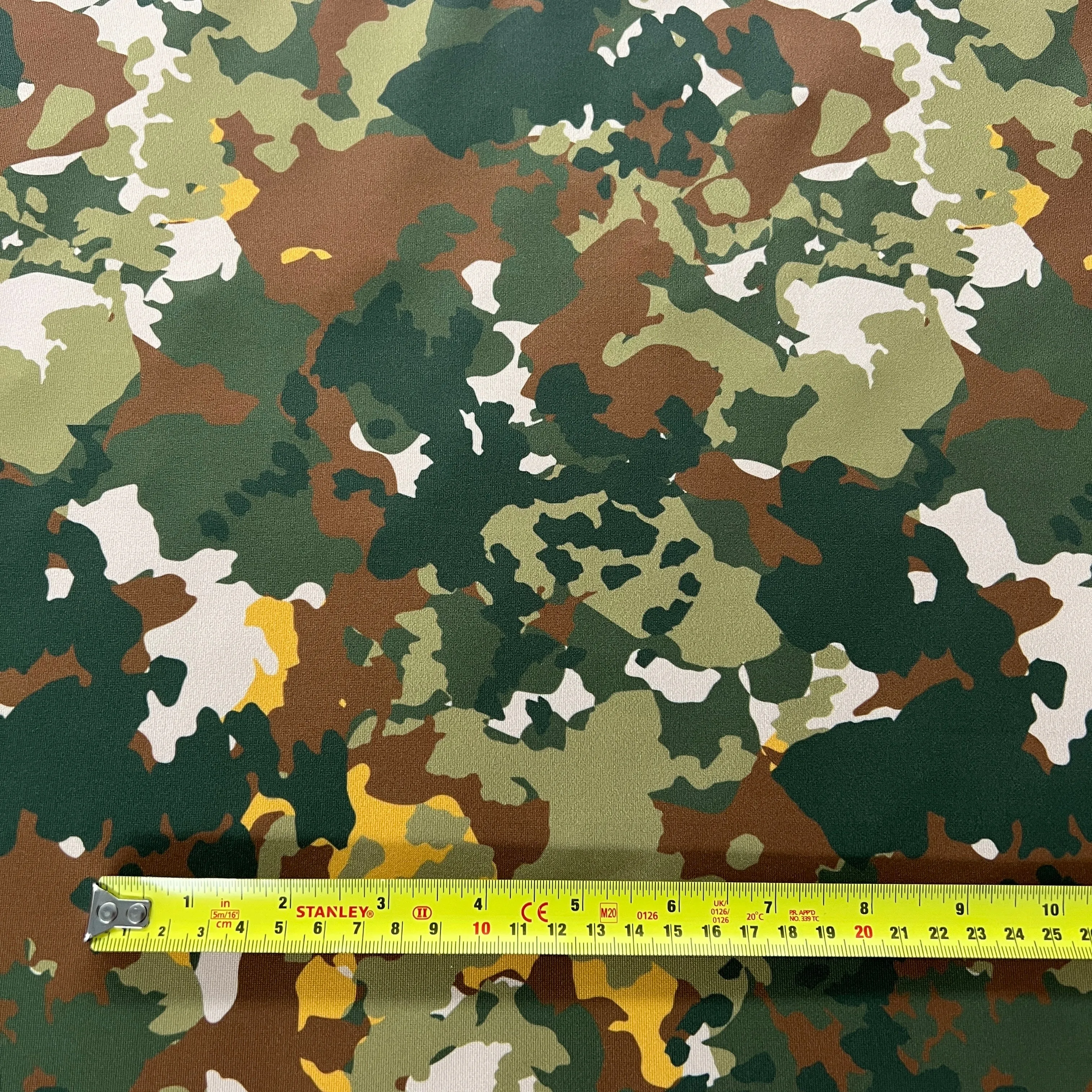 FS1122 Army Green Camouflage Scuba Stretch Knit Fabric