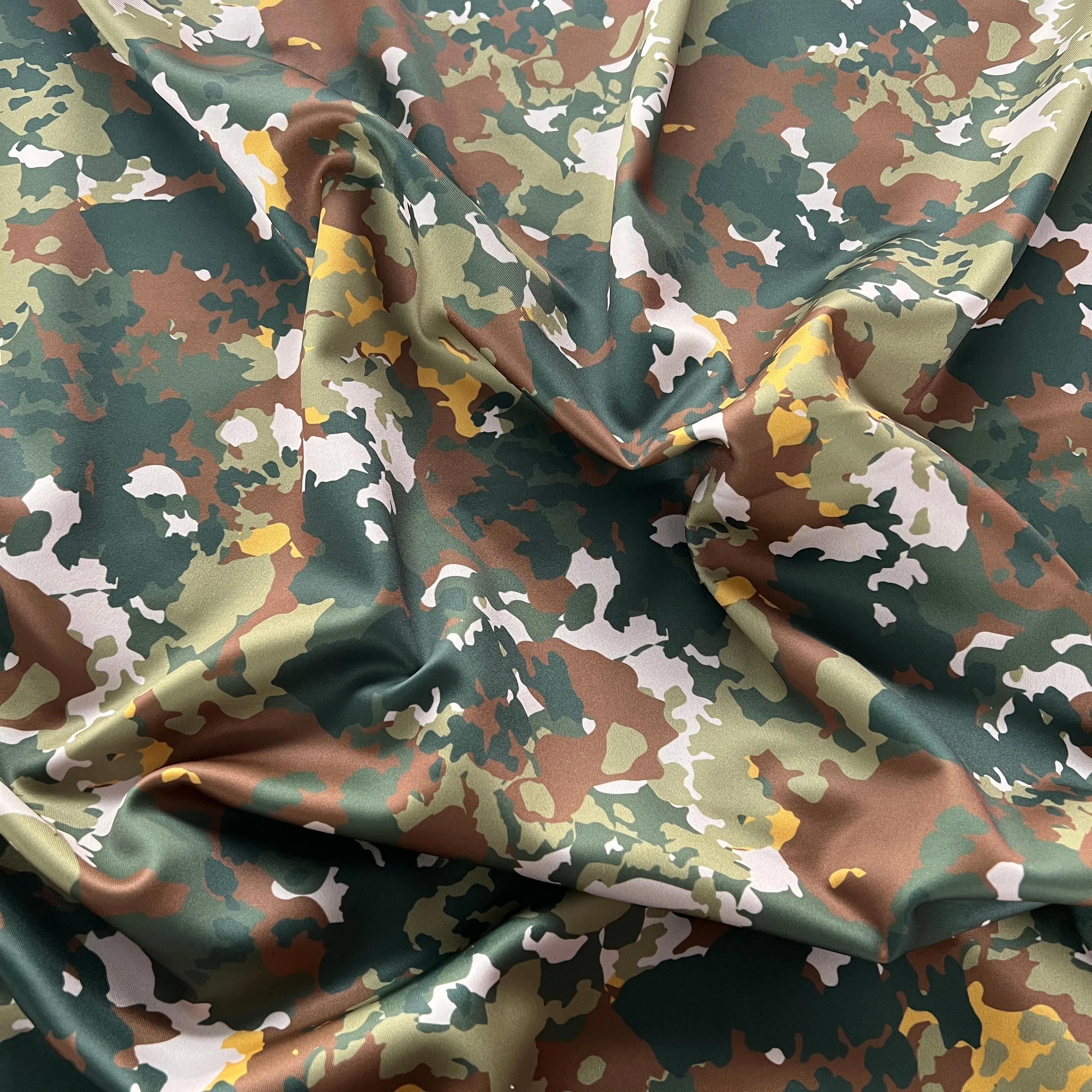 FS1122 Army Green Camouflage Scuba Stretch Knit Fabric