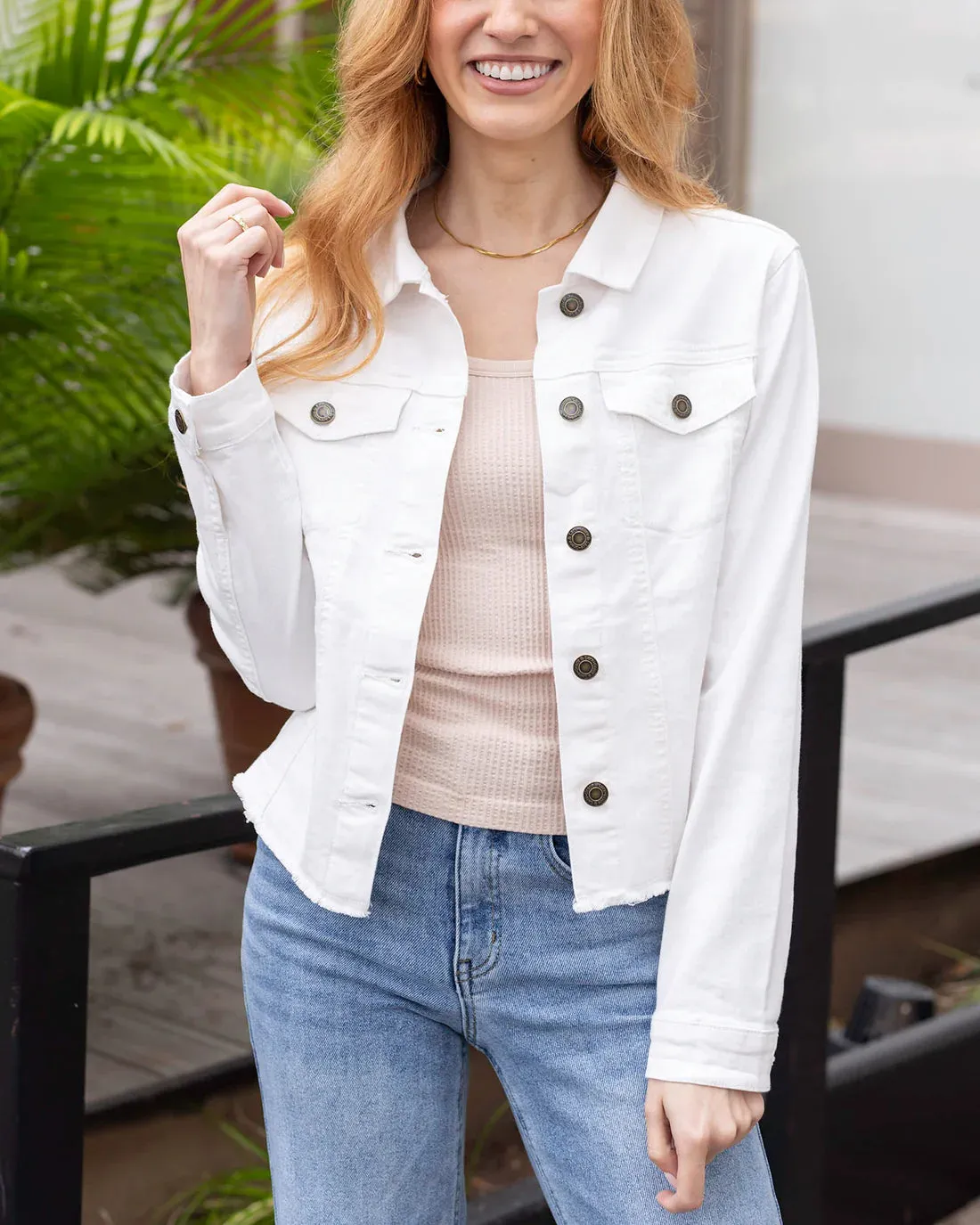 Grace & Lace | Soft Wash Denim Jacket - White*