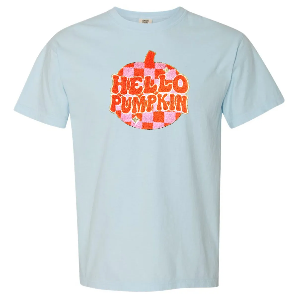 'Hello Pumpkin' Letter Patch T-Shirt