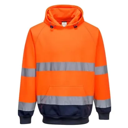 Hi Viz Two-Tone Hoody hooded Sweatshirt Hoodie No Zip RIS 3279 Portwest B316