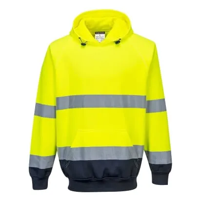 Hi Viz Two-Tone Hoody hooded Sweatshirt Hoodie No Zip RIS 3279 Portwest B316