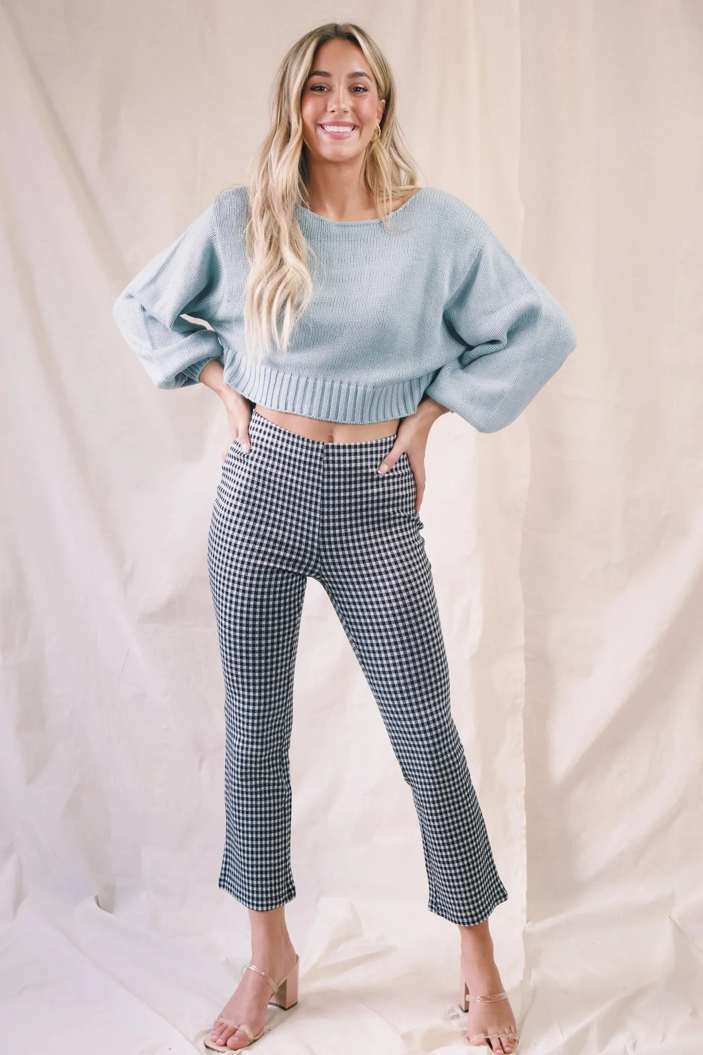 High Waisted Gingham Pant