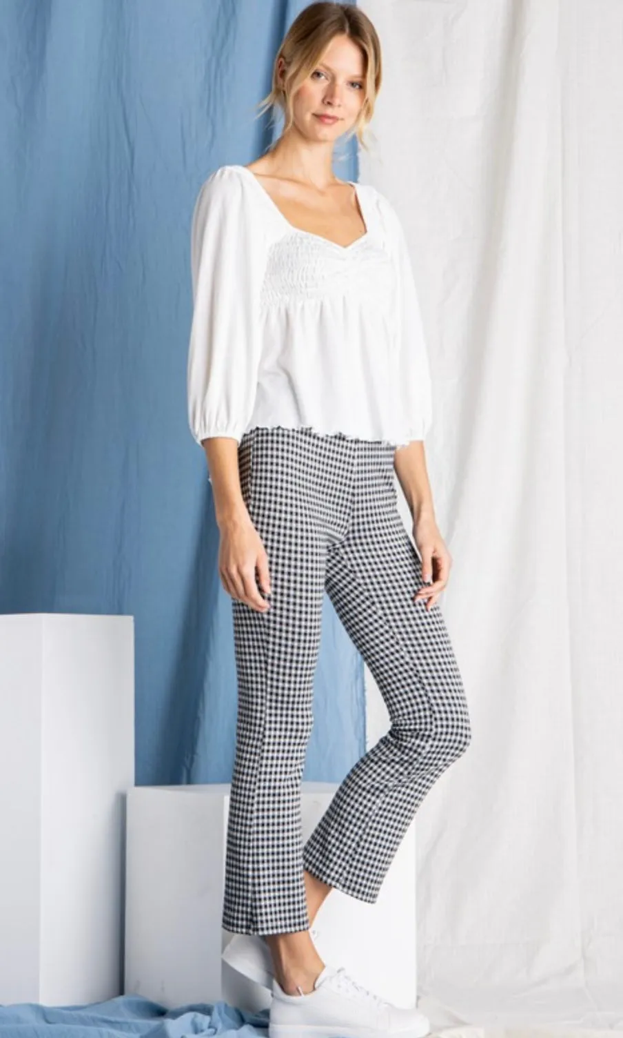 High Waisted Gingham Pant