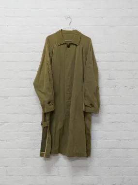 Jean Paul Gaultier Homme tan open side seam covered placket coat - mens 48