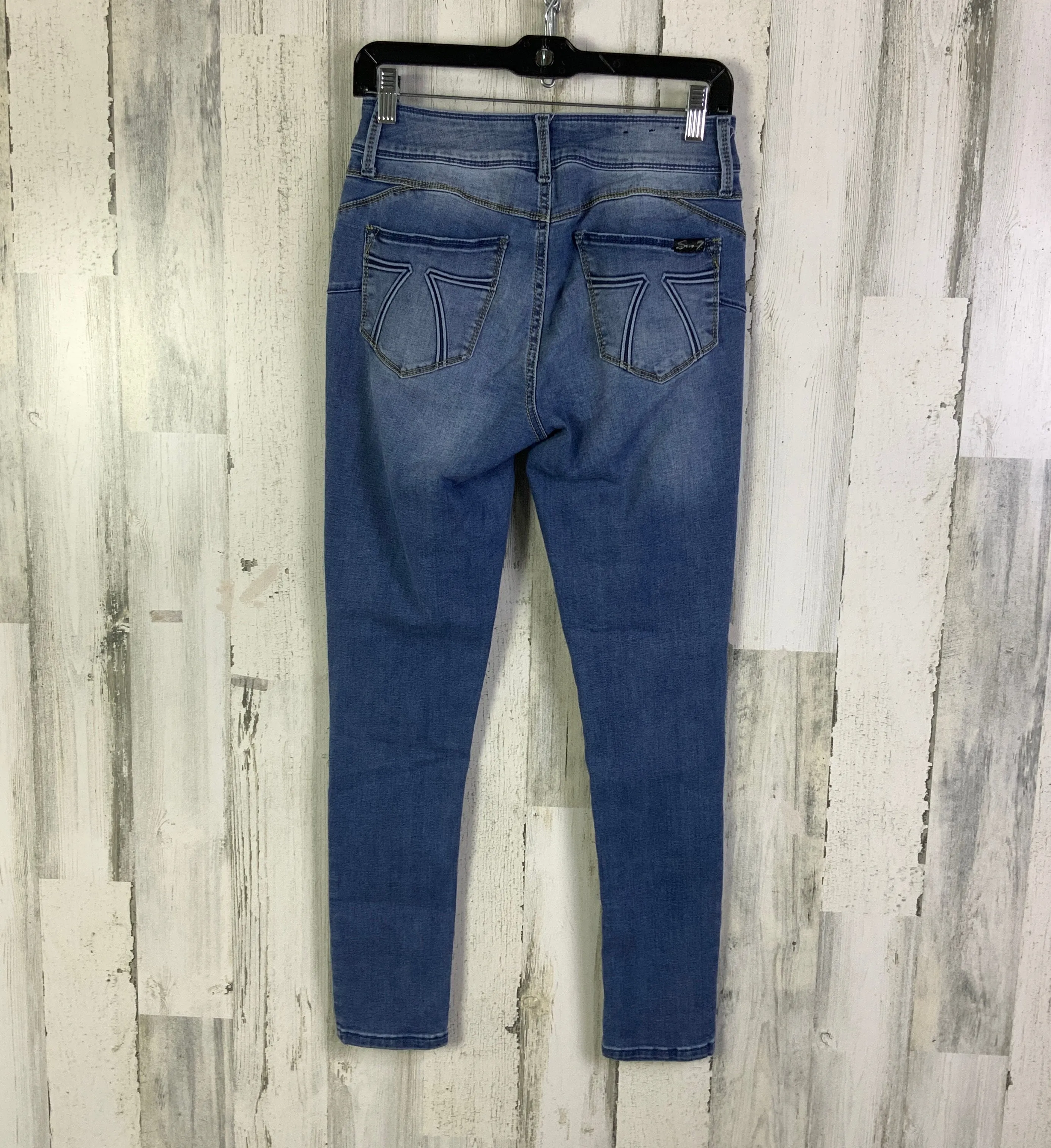 Jeans Skinny By Seven 7 In Blue Denim, Size: 4