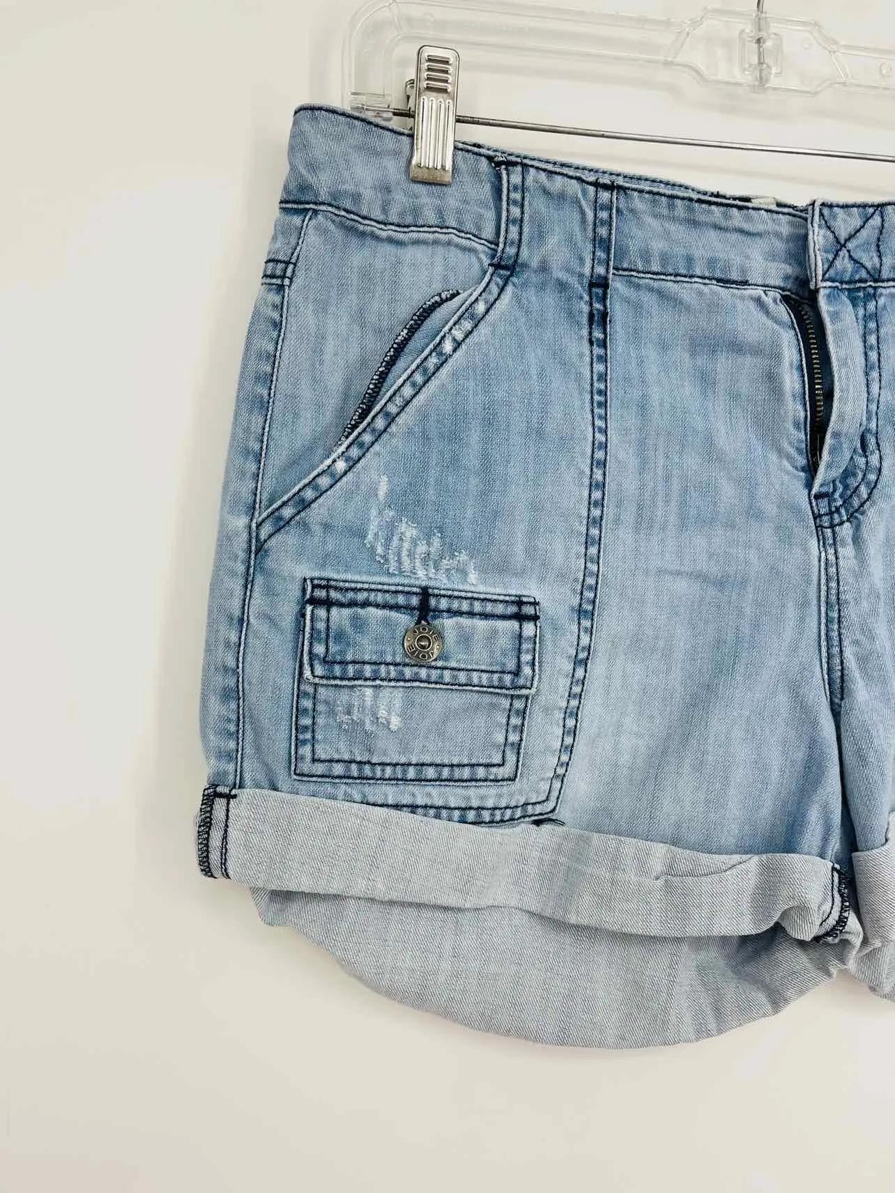 Joie Size 8 Denim Distressed Designer Shorts