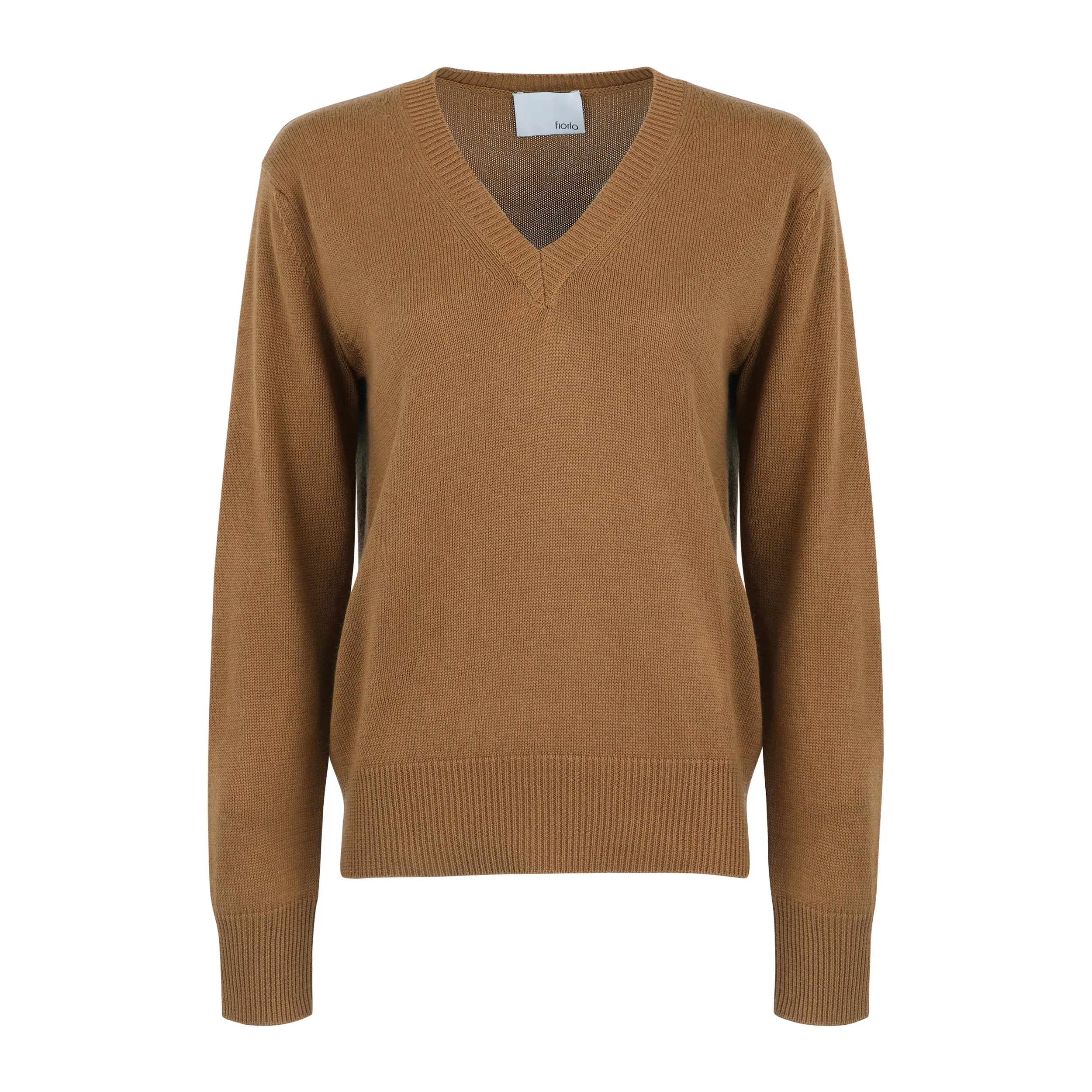 Jules v -neck knit sweater - camel