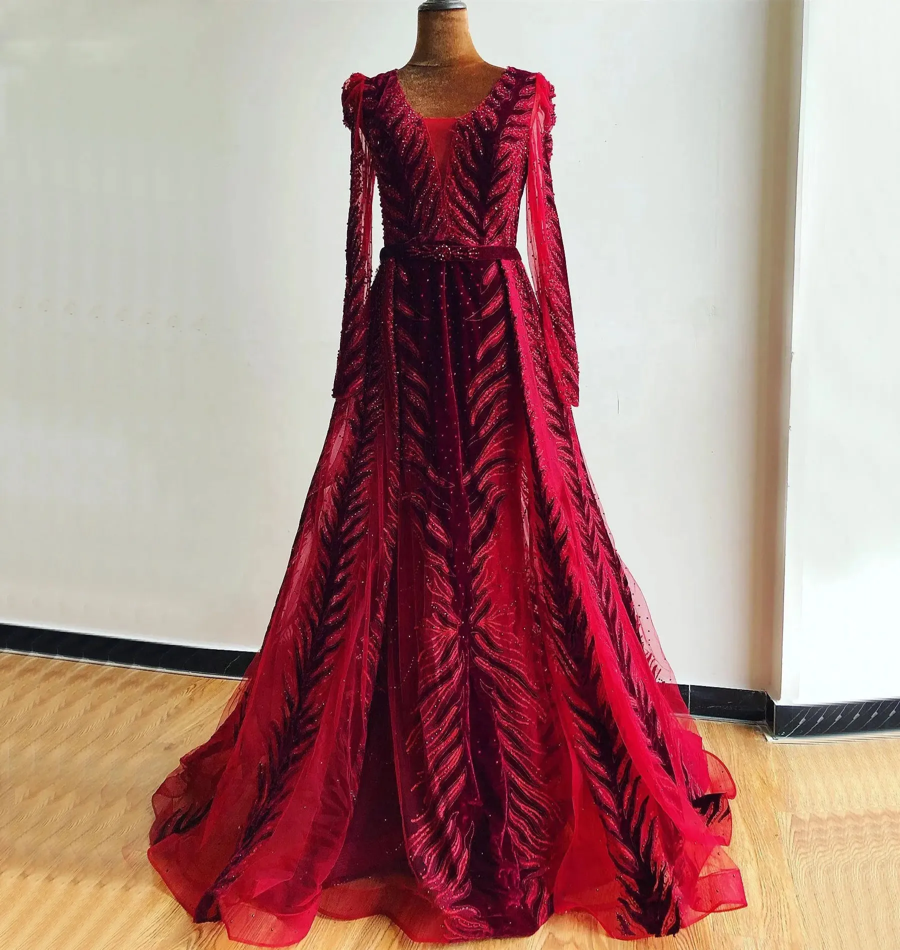 KAYLA - V-Neck Luxury Beading Gown