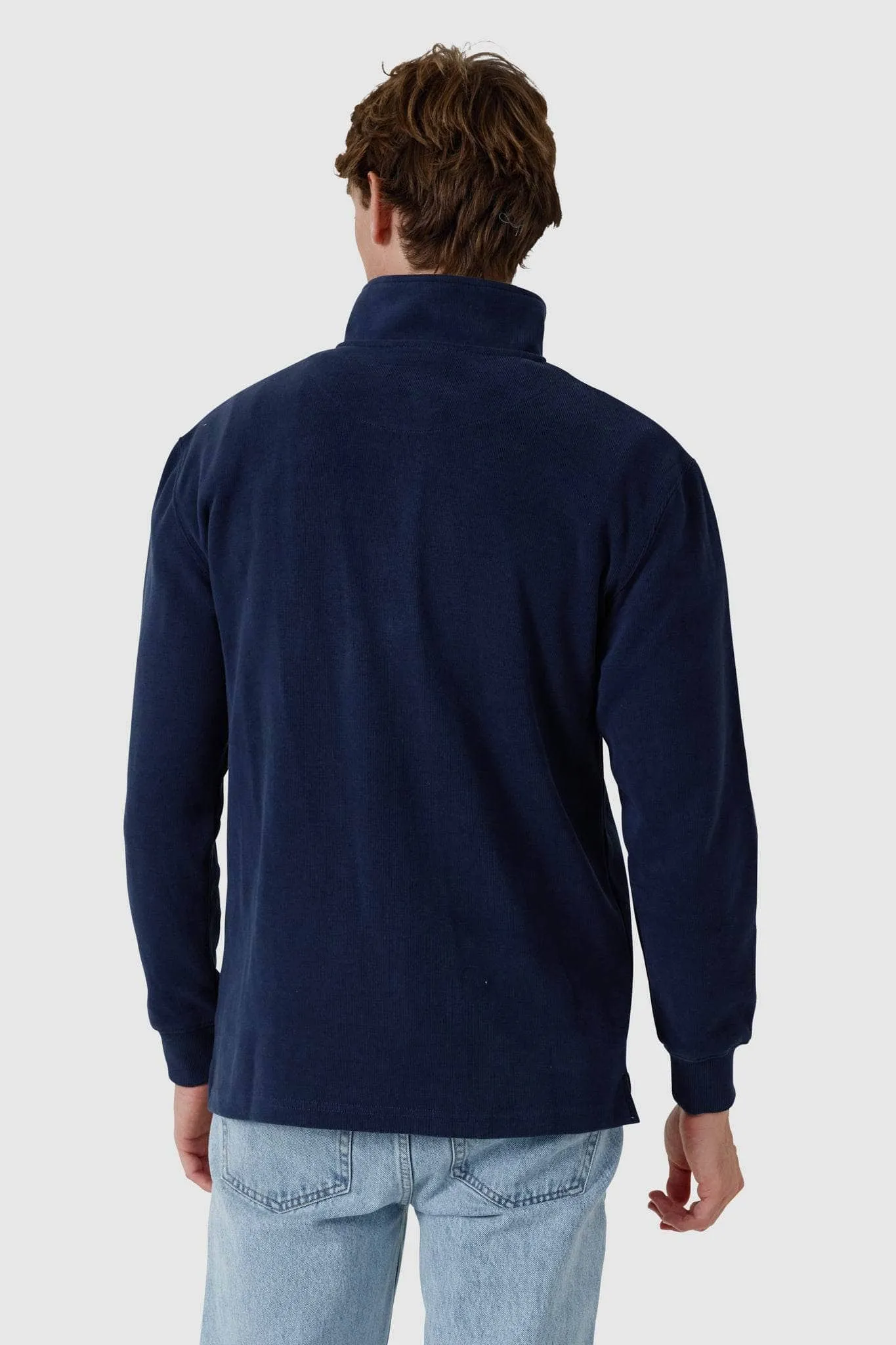 Kellock Ribbed Quarter Zip Navy