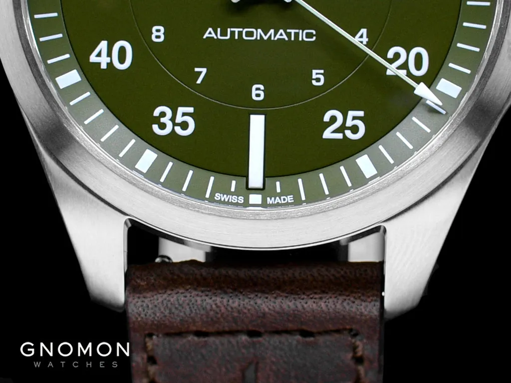 Khaki Aviation Pilot Day Date Auto Army Green Ref. H64635560