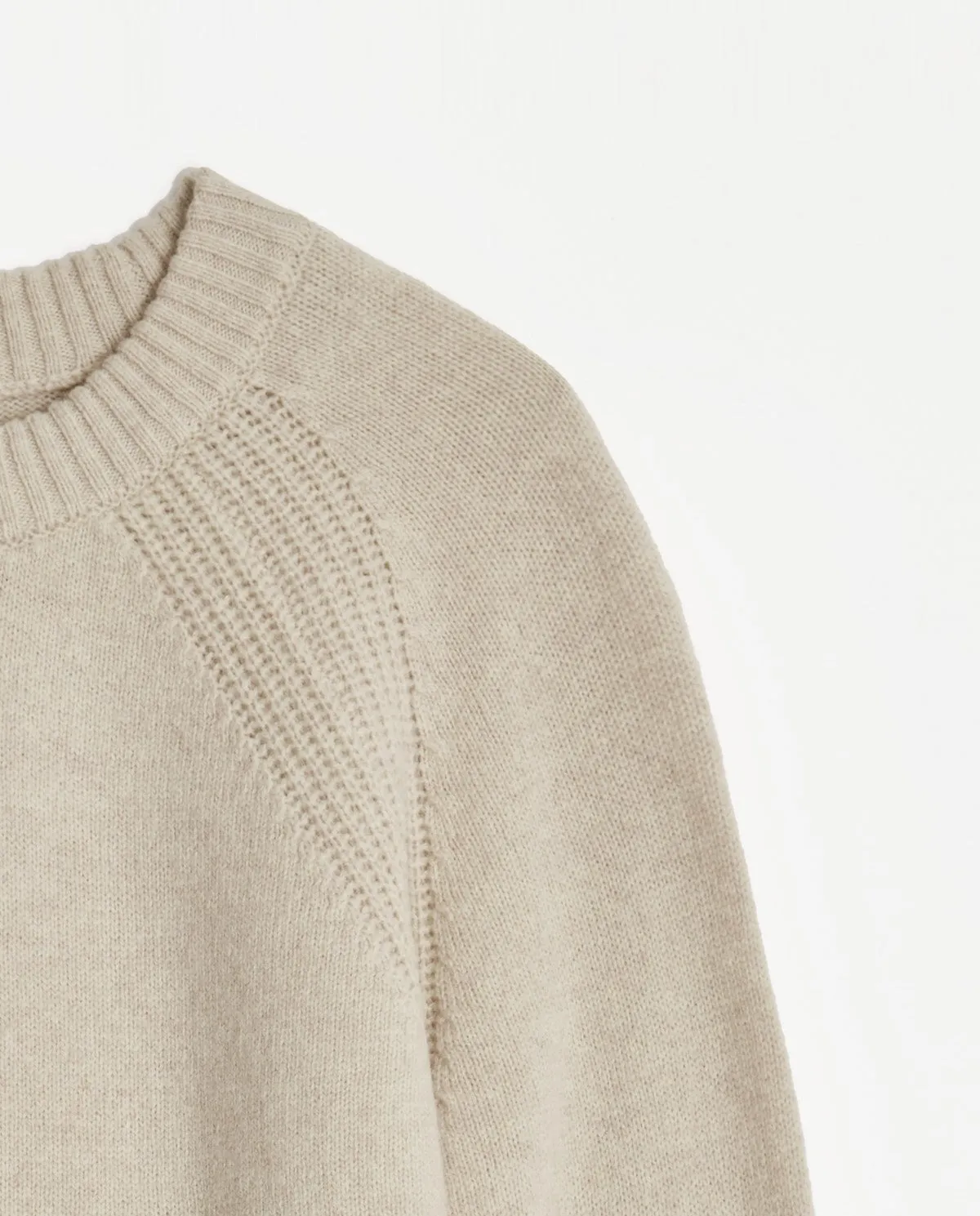 Knitted Ecru sweater with wool by YERSE