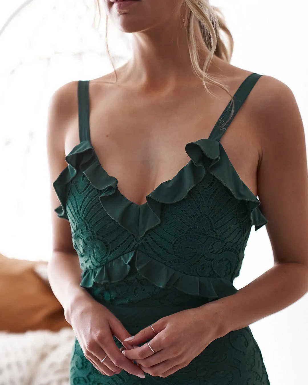 Leanne Dress In Emerald Green