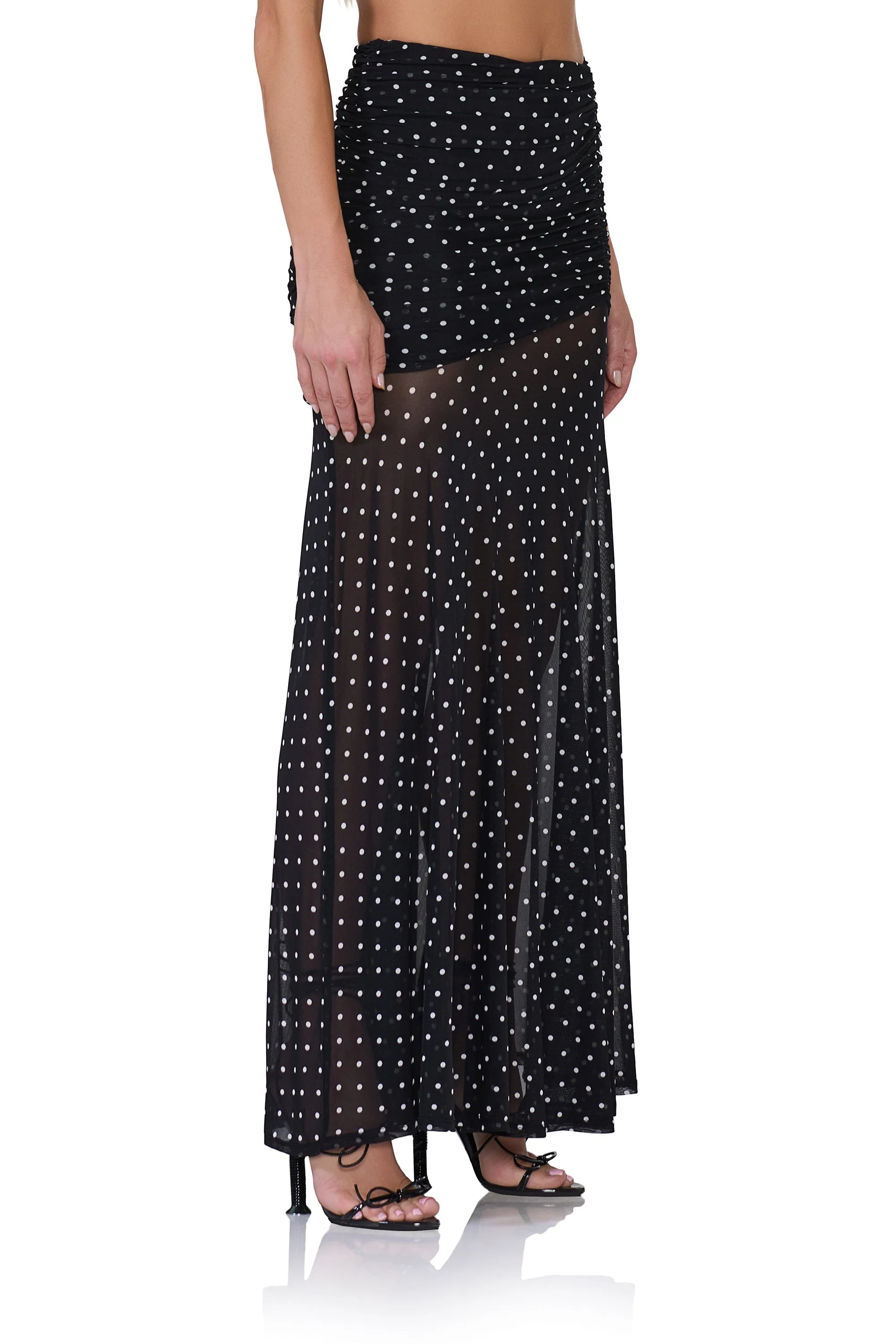 Leroy Maxi Skirt - Noir Dot