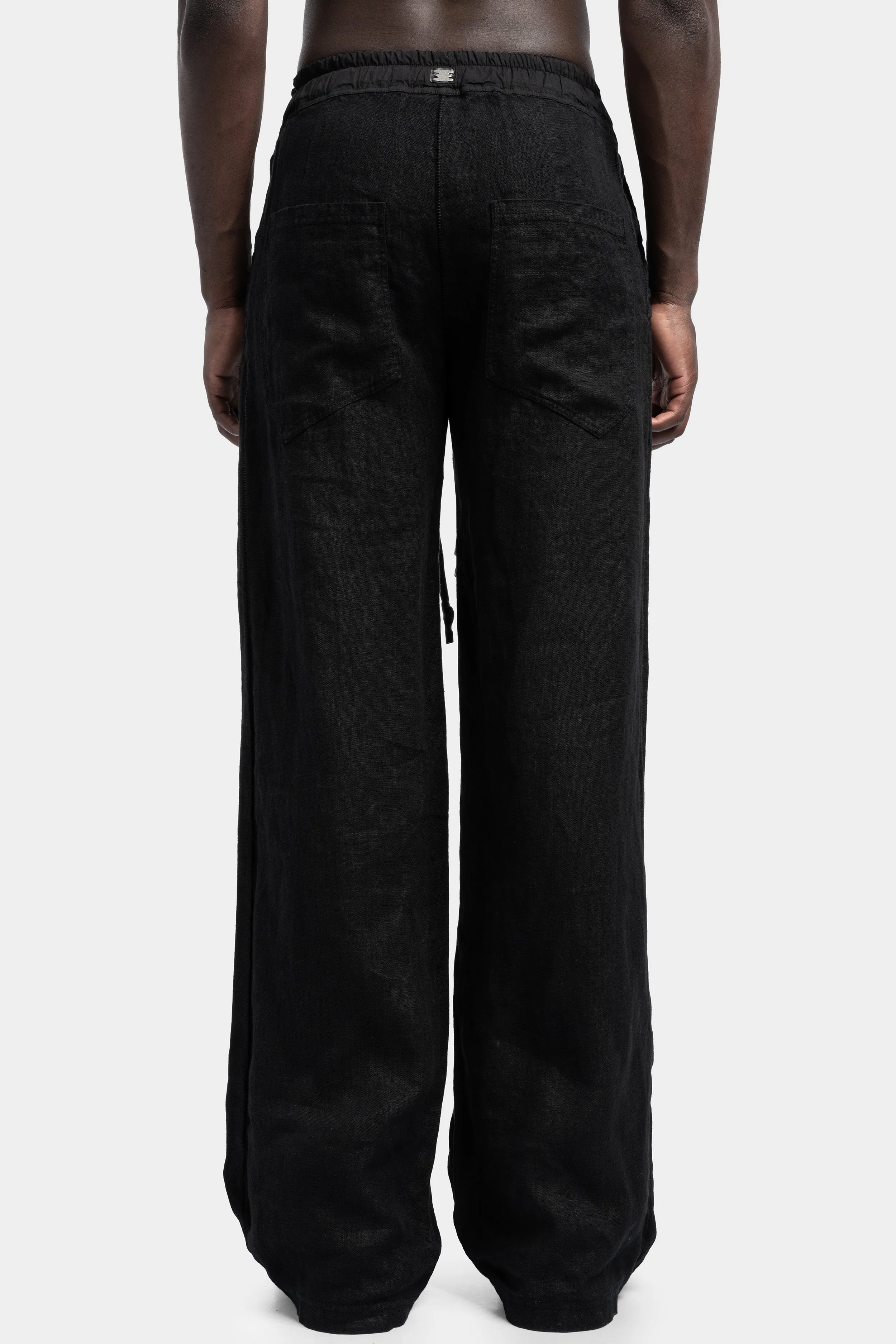 Light linen wide pants, Noir