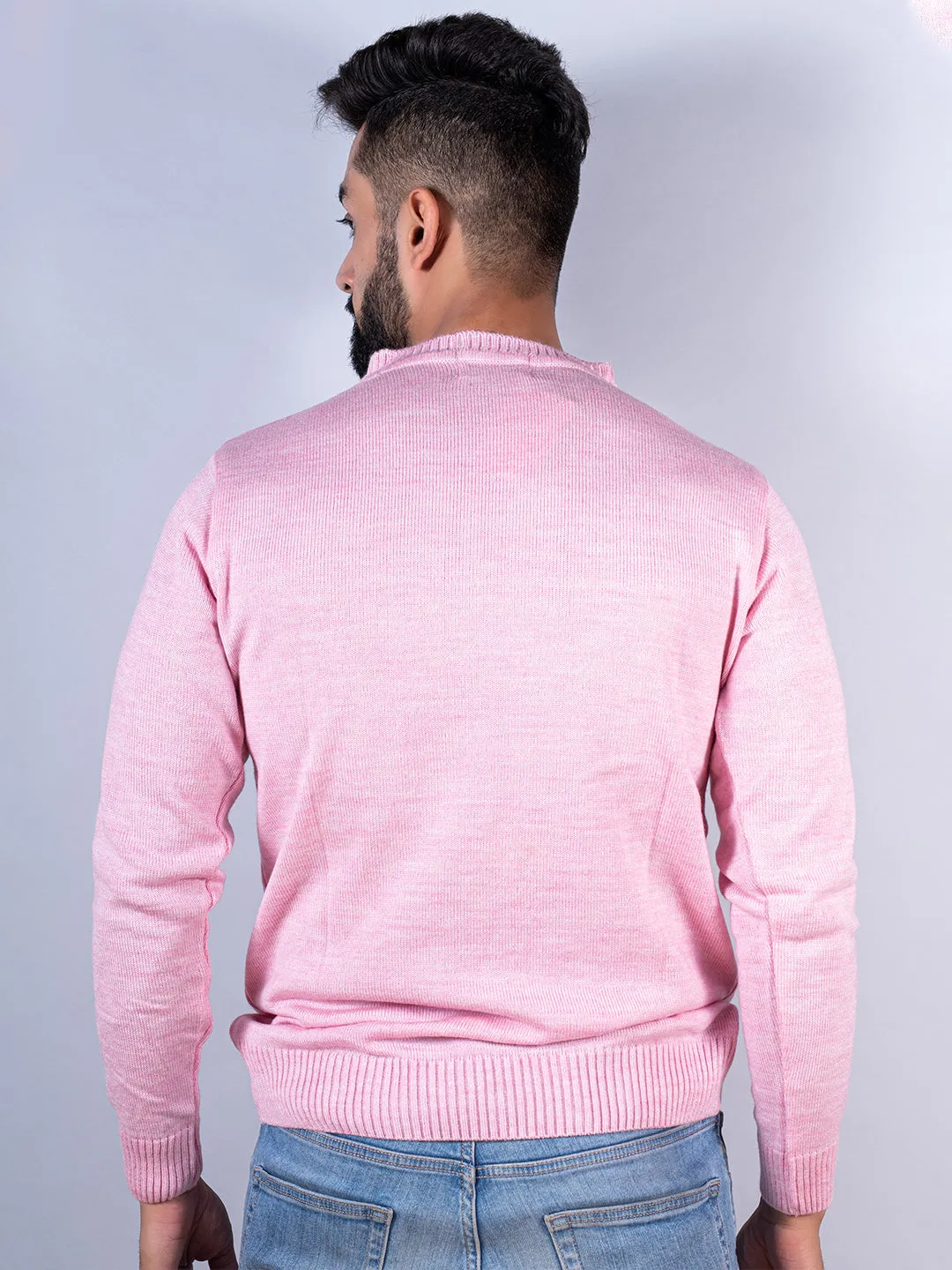 Light Pink Color Crew Neck Sweater