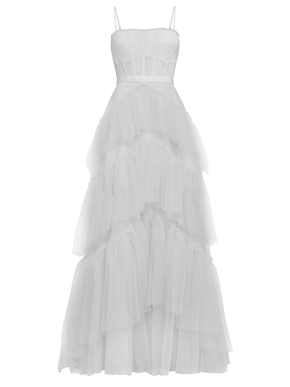 MADAME Strap High WaistTulle Maxi Dress