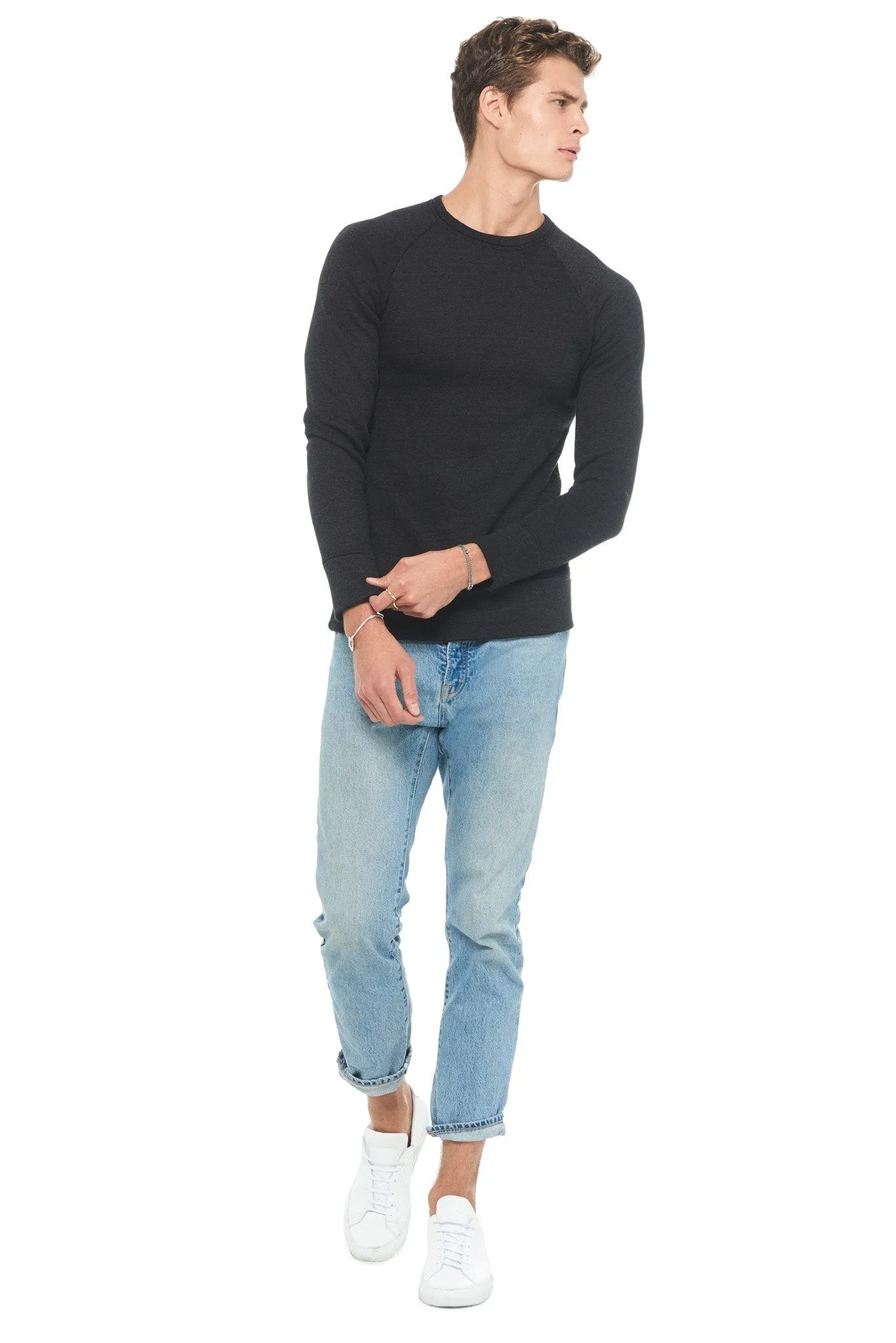 Men's French Terry Relaxed Fit Crew Neck Sweatshirt