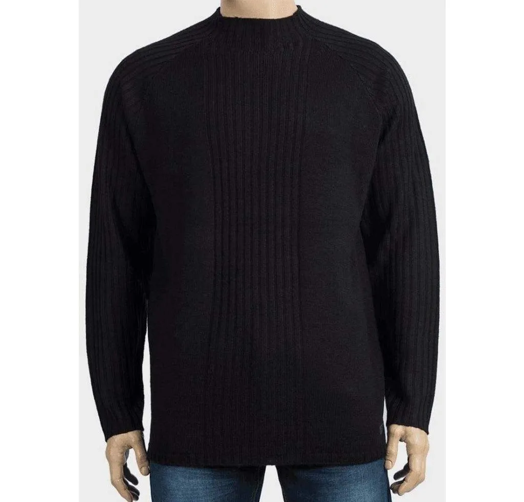 Men's High Neck Ribbed Knitted Jumper