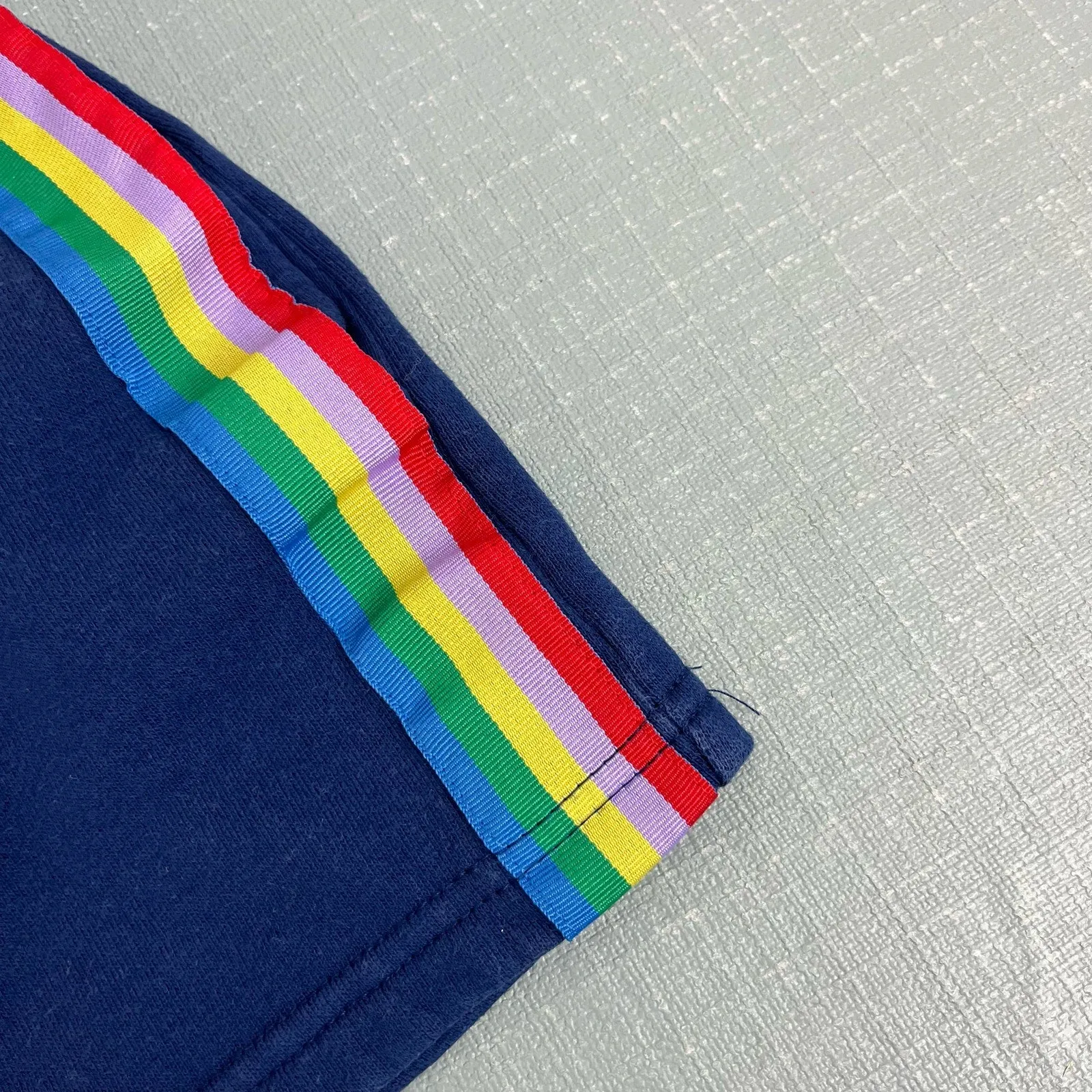 Mini Boden Cozy Navy Blue Rainbow Skirt 5-6