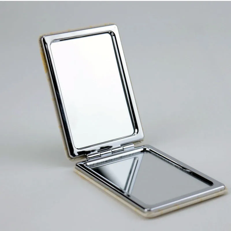 Mini Glitter Mirror Double-Sided Magnifying Mirror for Purses and Travel