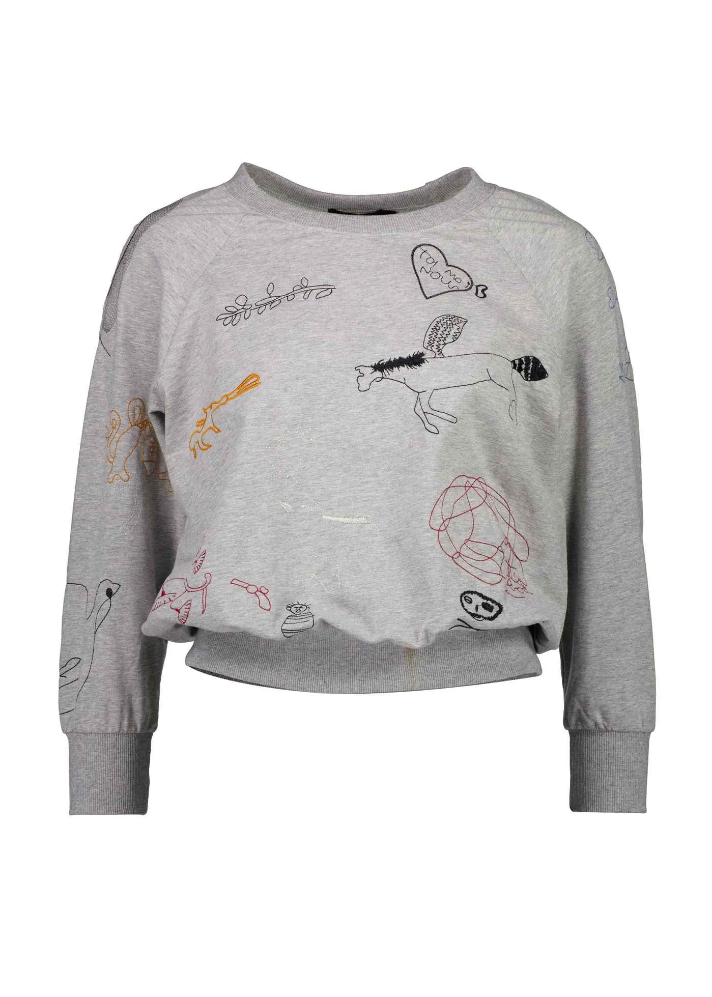 Montage Sweatshirt Grey in Embroidered Cotton