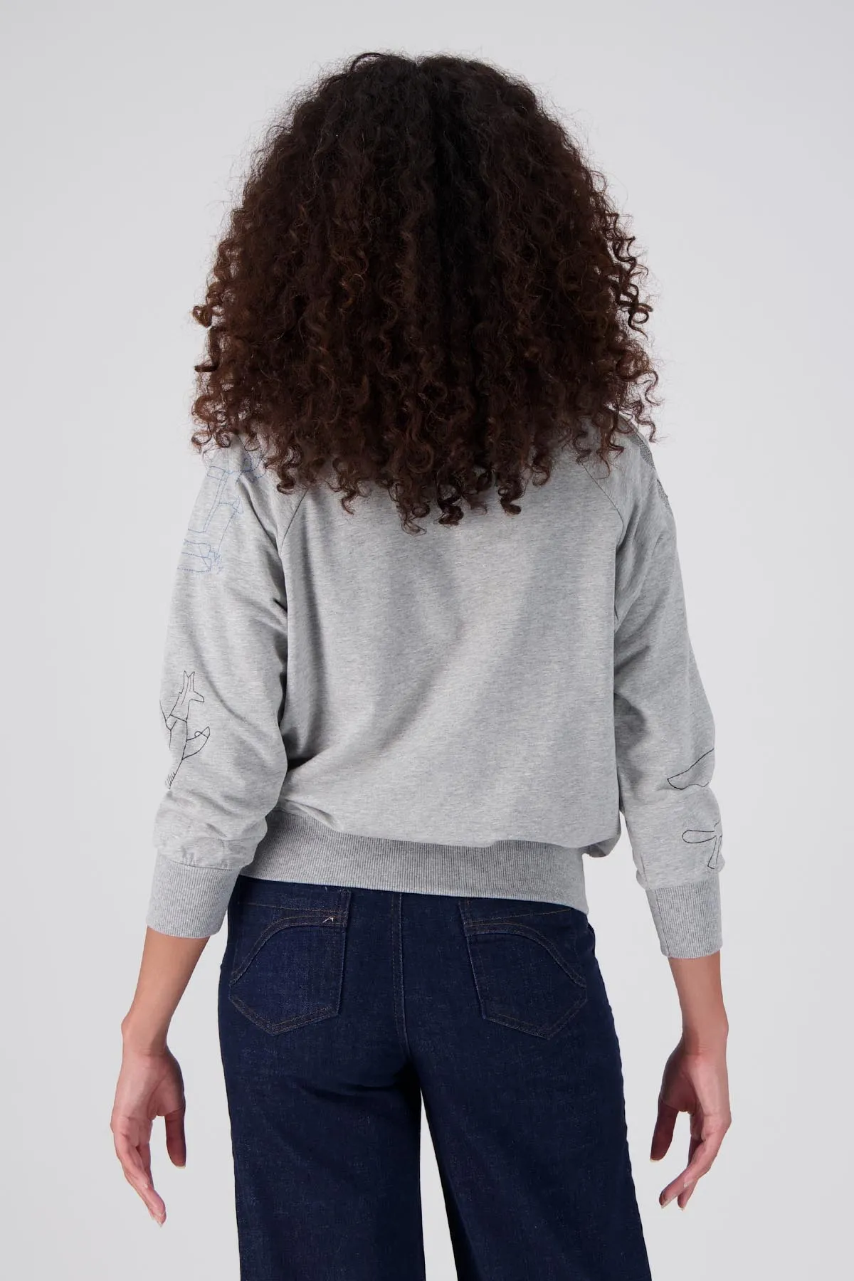 Montage Sweatshirt Grey in Embroidered Cotton