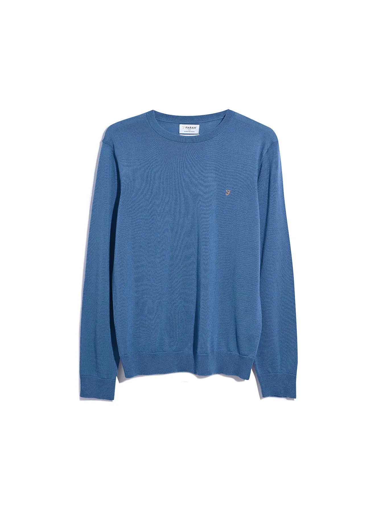 Mullen Merino Wool Crew Neck Sweater In Para Blue