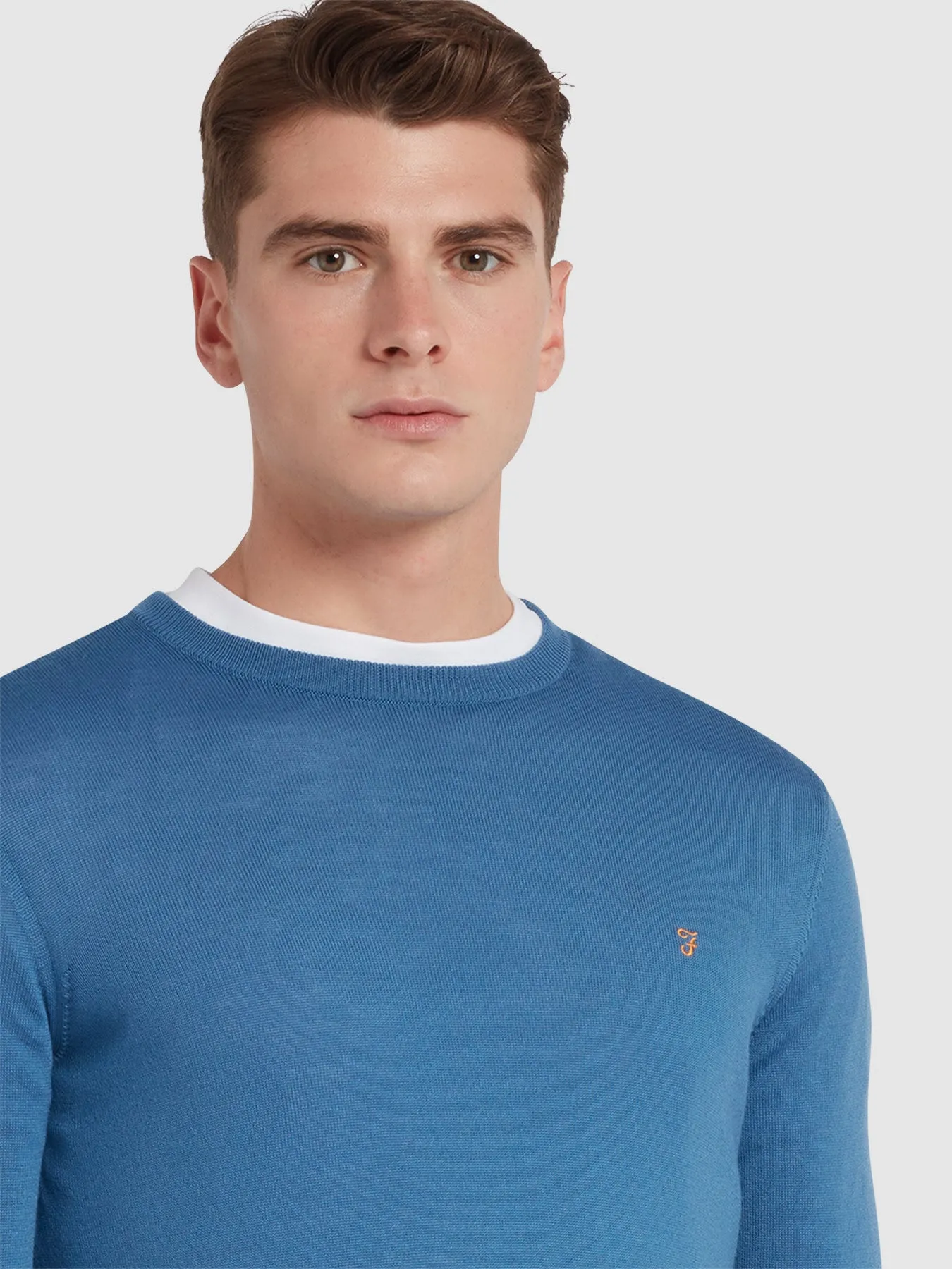 Mullen Merino Wool Crew Neck Sweater In Para Blue