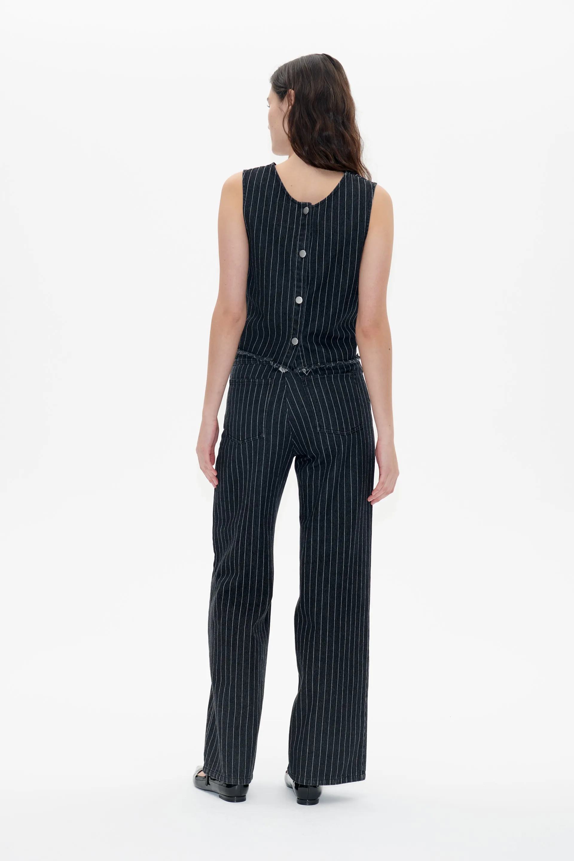 NINI | Black Pinstripe Denim