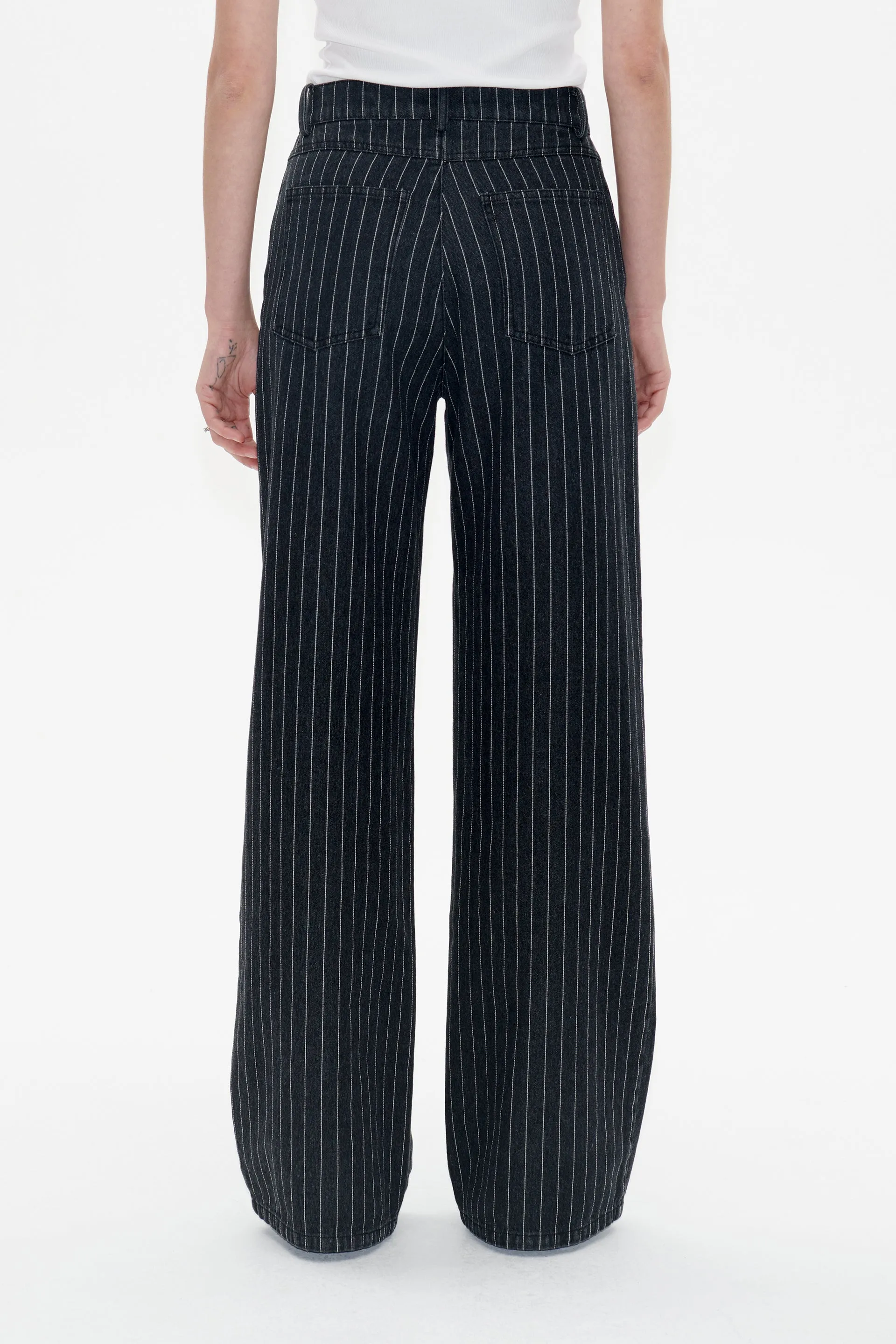 NINI | Black Pinstripe Denim