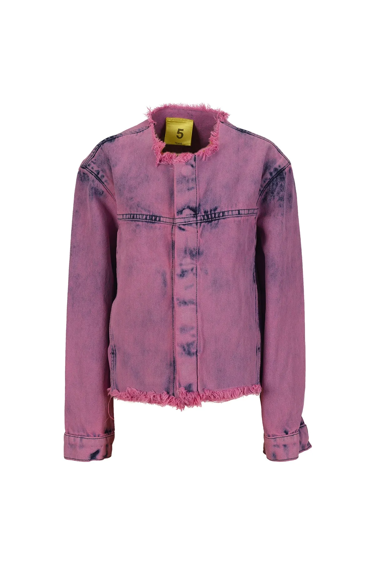 PINK OVERDYED LOOSE COLLARLESS JACKET