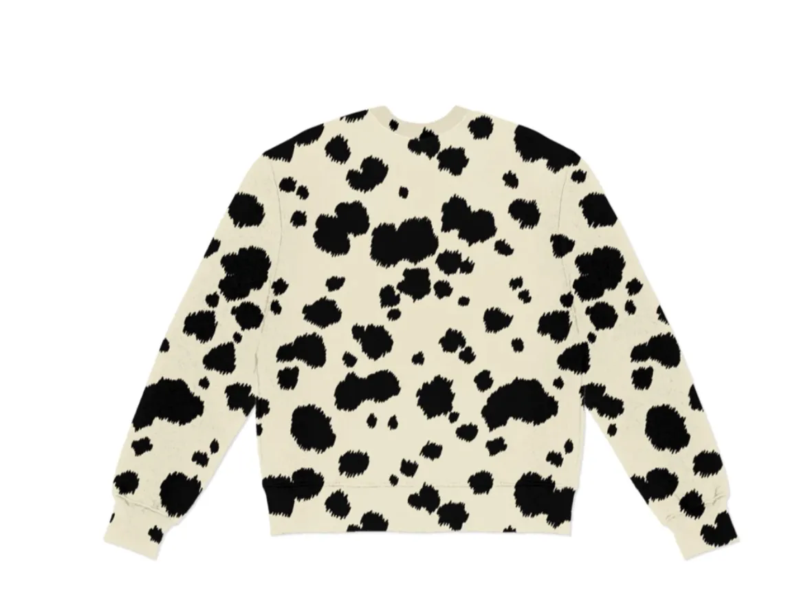 Purple - French Terry Cream Cheetah Patch Sweater