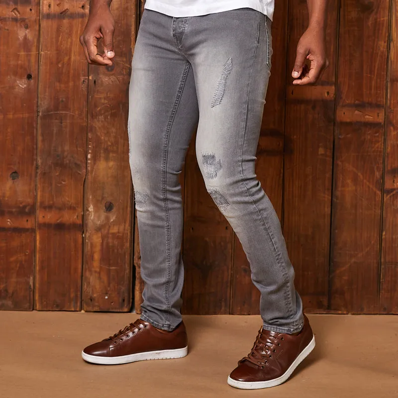 Ranger Slim Denim Light Grey Distressed