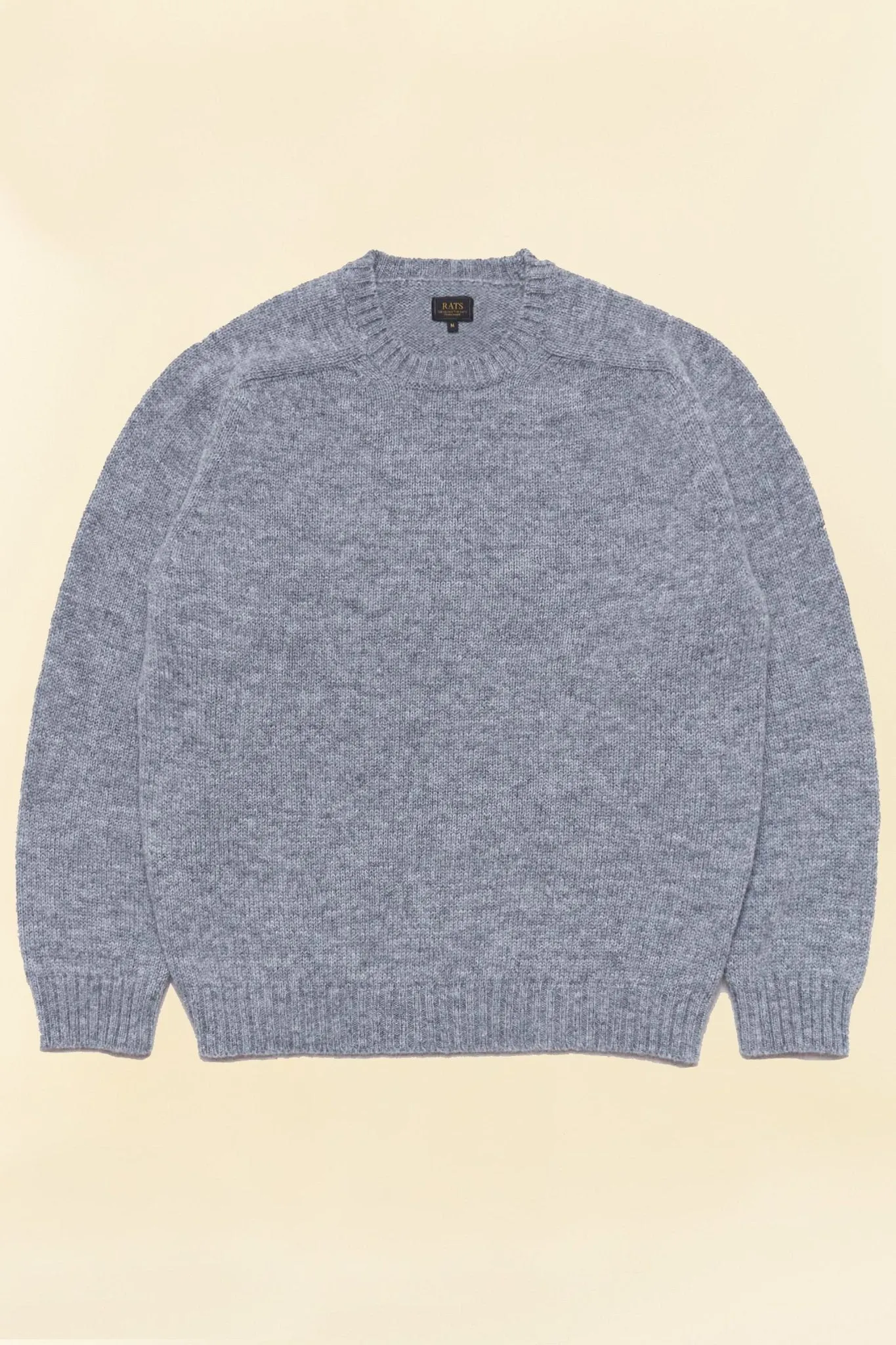 Rats Crew Neck Wool Knit Sweatshirt - Grey