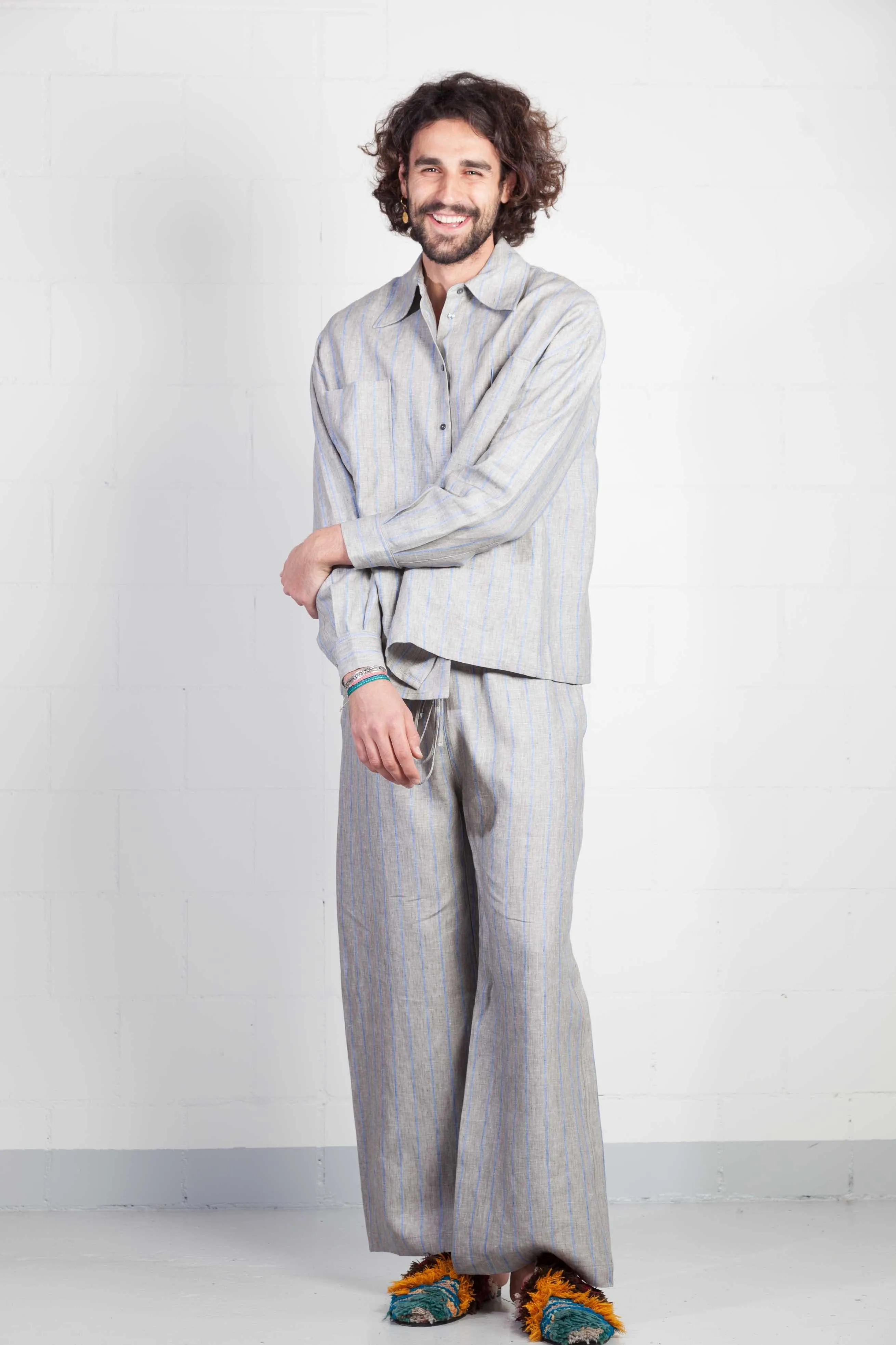 Reno Linen Pants Grigio - ByAdushka