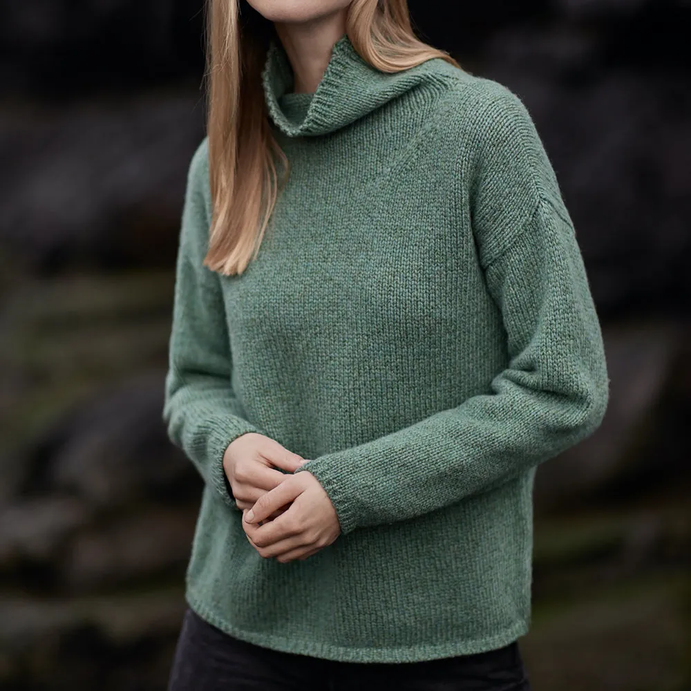 Sage, Funnel Neck Slouchy Sweater