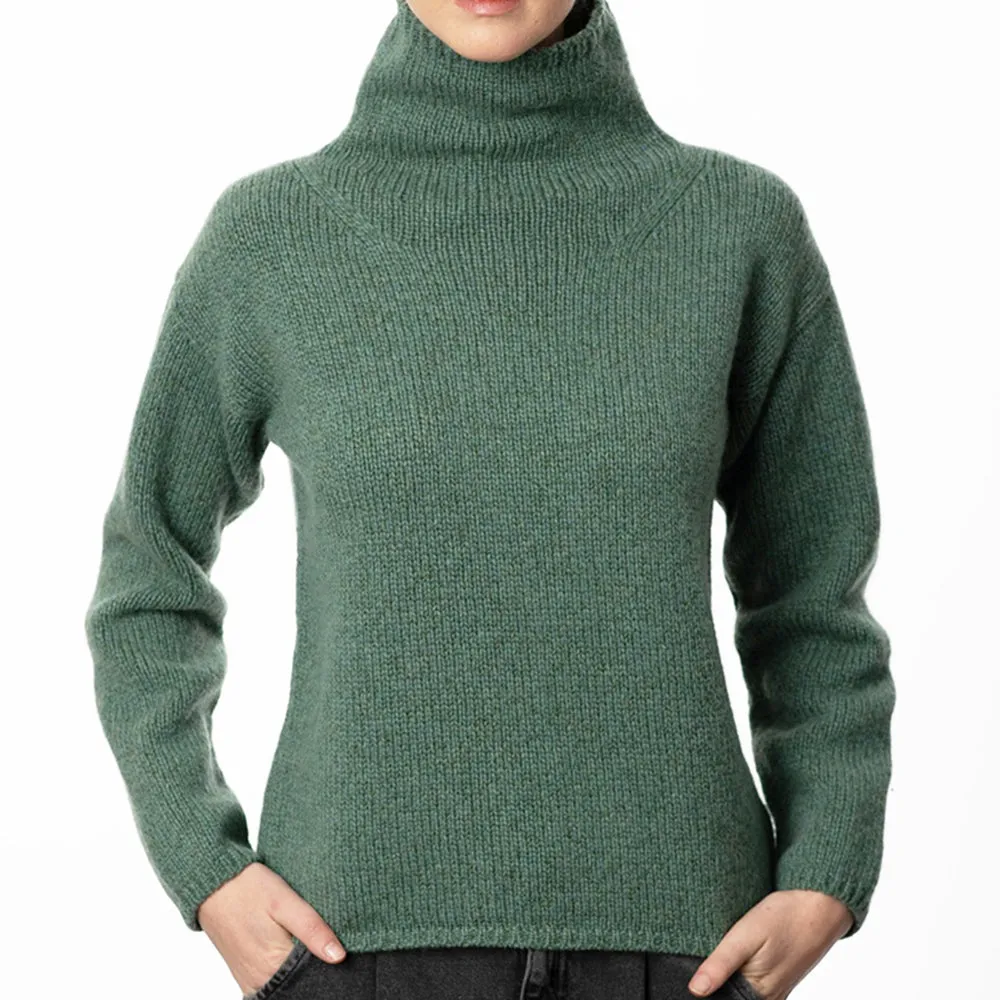 Sage, Funnel Neck Slouchy Sweater