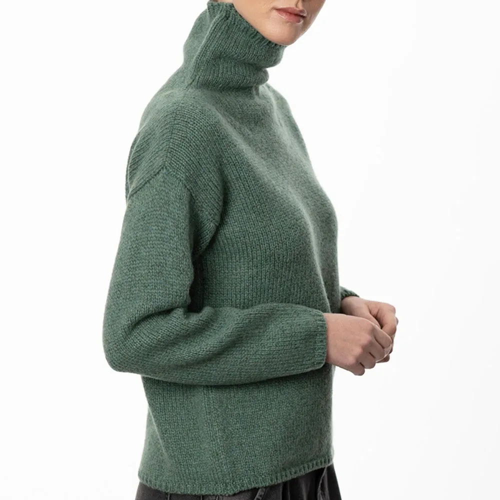 Sage, Funnel Neck Slouchy Sweater