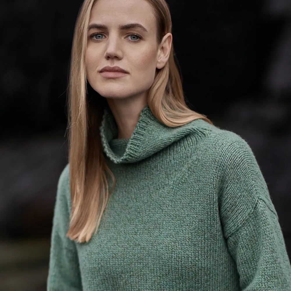 Sage, Funnel Neck Slouchy Sweater