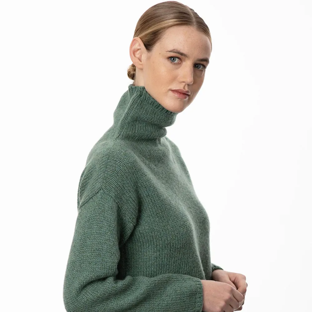 Sage, Funnel Neck Slouchy Sweater