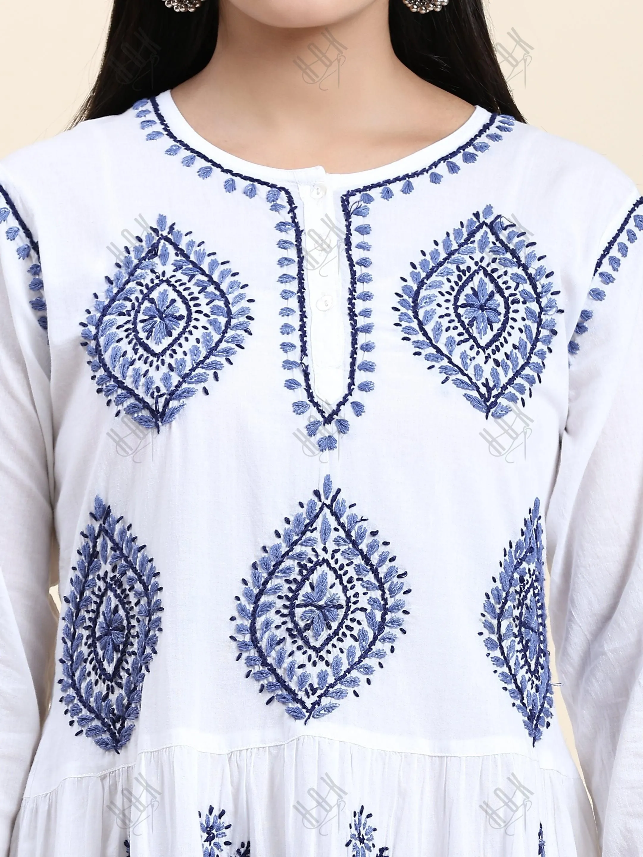 Samma Chikankari Dress In Cotton  For Women