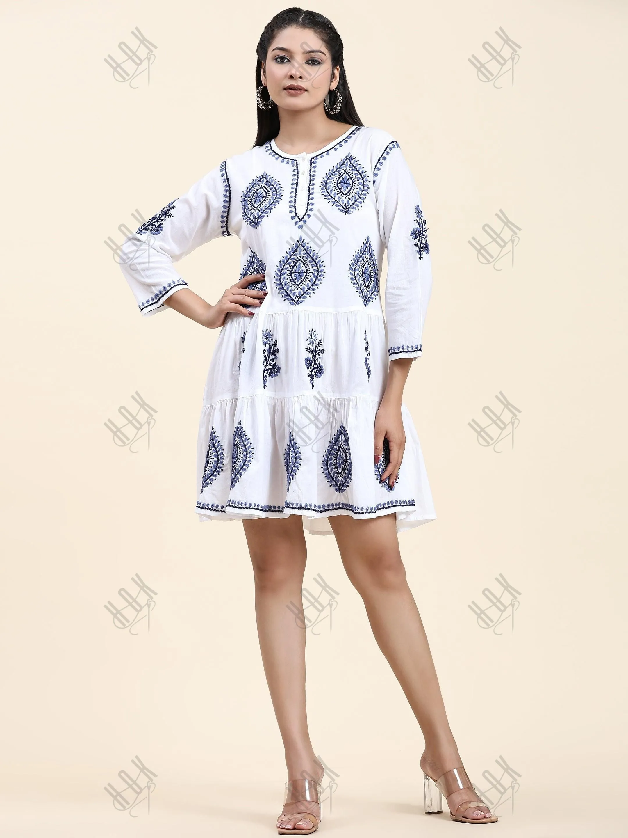 Samma Chikankari Dress In Cotton  For Women