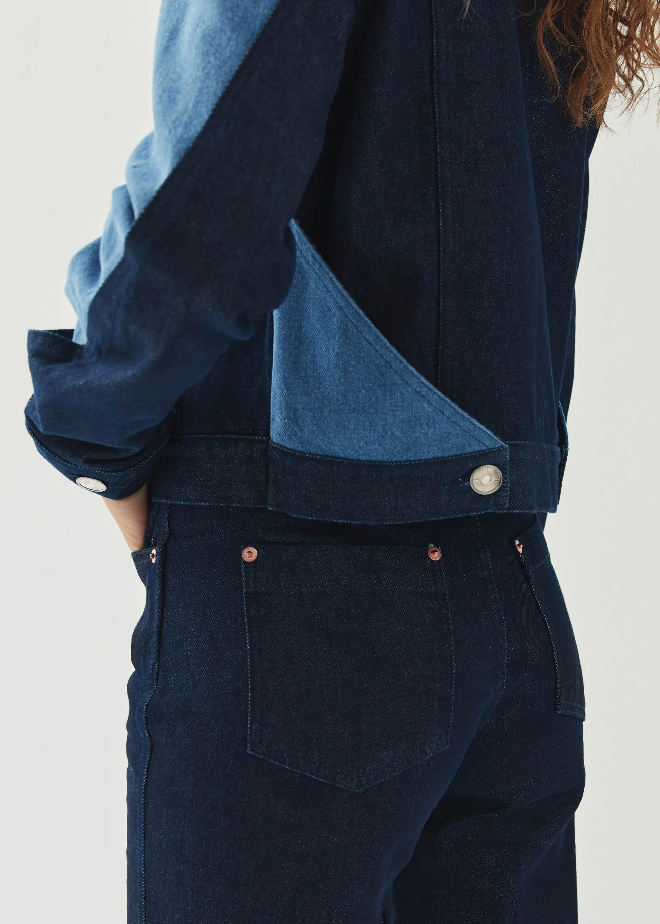 Sand Bicolor Indigo Denim Jacket